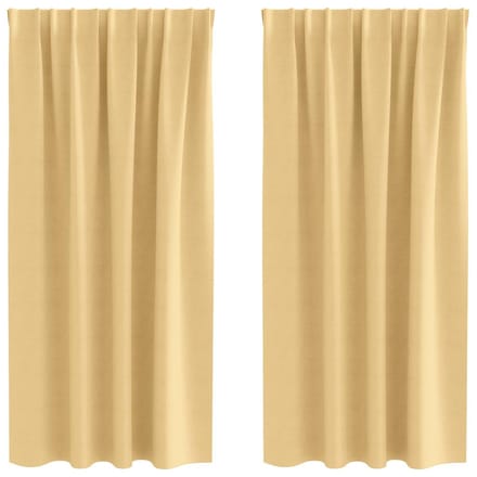 vidaXL - Blackout - Gordijnen - met - Ringen - 2 - st - Beige - 175 - x - 140 - cm - Polyester