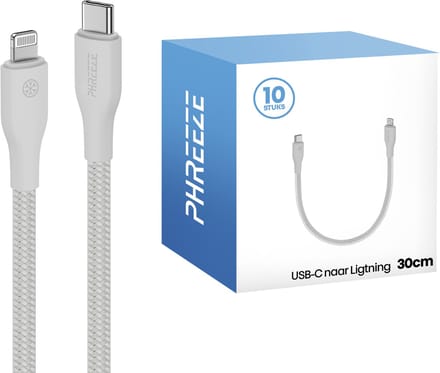 Multipack geschikt voor Lightning kabels - Kort - 10 pack - Ideaal voor grootverbruikers