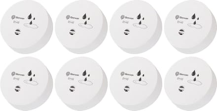 Watermelder 8 Stuks - Wateralarm Sensor - Voorkom Waterschade - 100 dB Alarmvolume - 8x8x3 cm - Wit