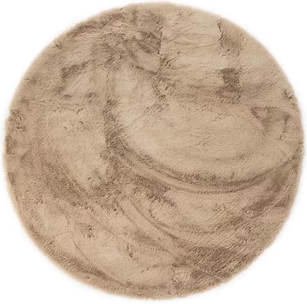 Rond hoogpolig vloerkleed - Comfy plus taupe 160