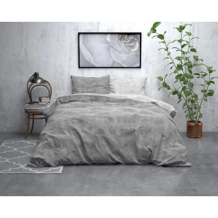 Sleeptime Dekbedovertrek Washed Cotton Grijs - Lits-jumeaux 240 x 200/220 cm + 2 kussenslopen