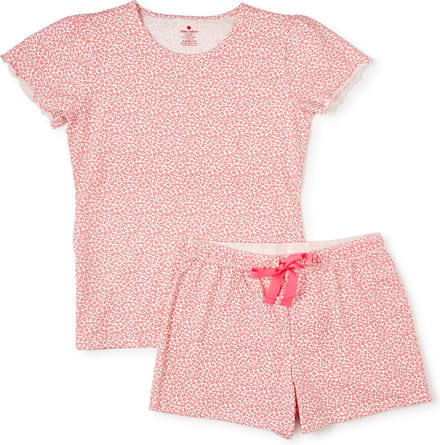Little Label - zomer pyjama dames - luipaard roze - bio katoen - S/36