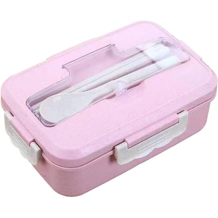 Lunchbox met meerdere compartimenten Milieuvriendelijke draagbare bento box voor student, thuis, school roze