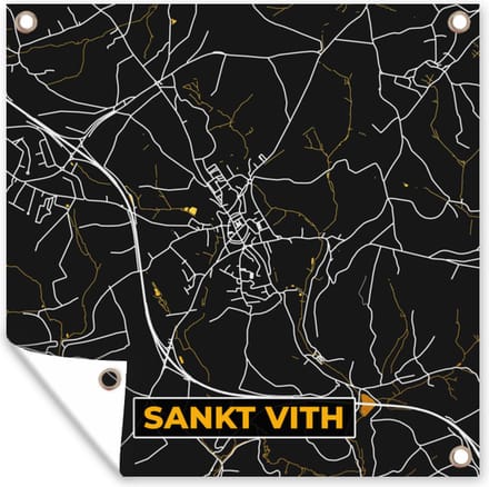 Tuindoek Sankt Vith - Goud - Plattegrond - Stadskaart - Kaart - 100x100 cm