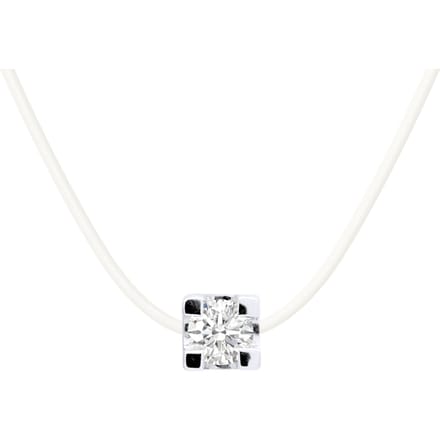 Ketting Diamond Solitaire 0050 Cts Nylon Transparant 925