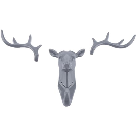 Animals Deer Head Hook Hanger Rack Holder Wall Mount for Home Room Decor(Gris) gris
