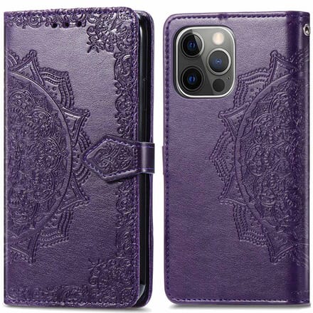 imoshion Hoesje - Geschikt voor Apple iPhone 13 Pro - Mandala Bookcase - Paars