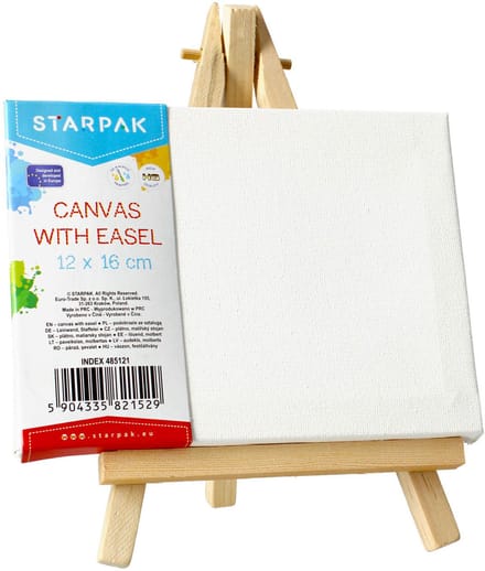 Canvas met Ezel, 12x16cm