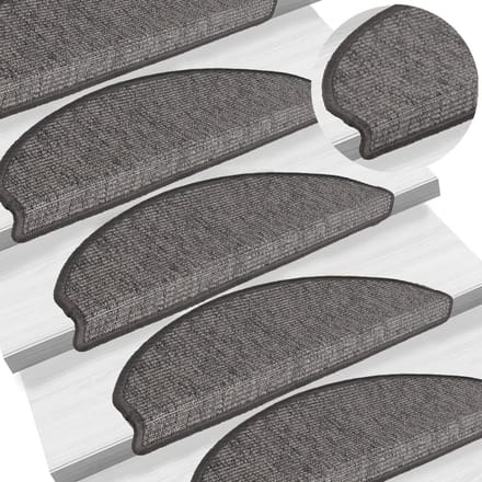 vidaXL Trapmatten 15 st 65x21x4 cm Beige en Grijs Halfrond Groot