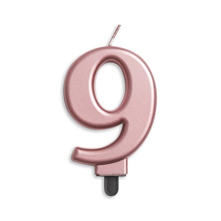 Wefiesta Verjaardagskaars Cijfer 9 Wax 7,8 Cm Roségoud