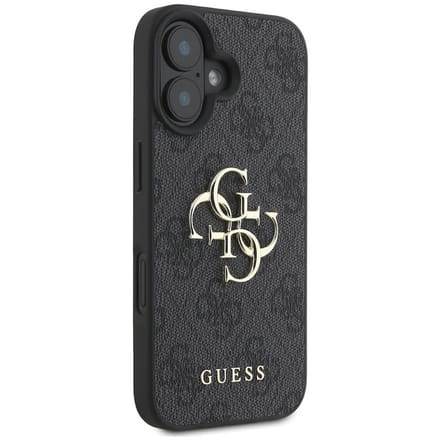 Guess 4G Metal Logo Backcover voor de Apple iPhone 16 - Zwart