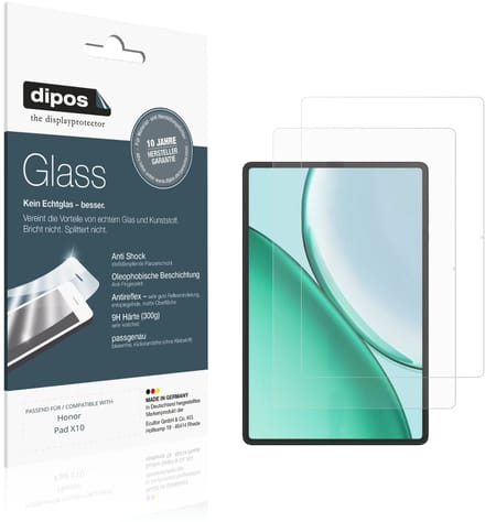 dipos – 2x Matte Pantserfolie geschikt voor Honor Pad X10 | 9H Screenprotector