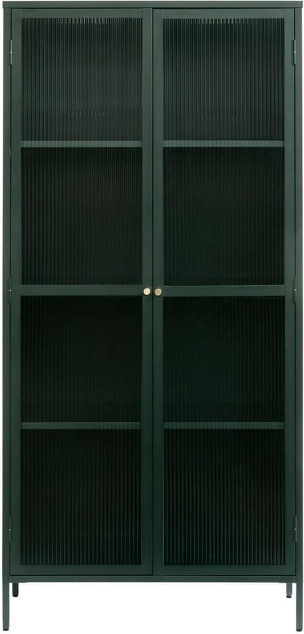 Vitrinekast Groen - Metaal - 90x40x190cm - Vitrinekast Bronco - Giga Living