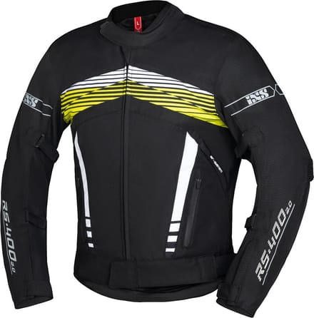 IXS RS-400-ST 3.0 Waterdichte Zwart Wit Geel Textiele Motorjas - Jas