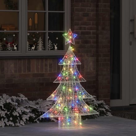 vidaXL Kerstboom 100 LED's Meerkleurig 120 cm Acryl