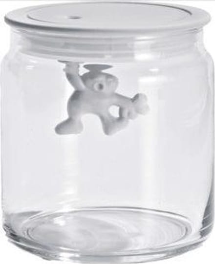 Alessi Gianni - Glazen pot met deksel 12 cm - Wit