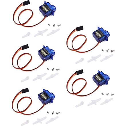 Micro Servomoteur 9G – Pack de 5 – Plastique Bleu – Compatible avec Arduino, Hélicoptère RC, Avion, Bateau, Robot bleu