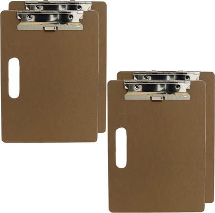 Gerim - Clipboard houtkleur A4 formaat - 4x stuks - Documenten klembord
