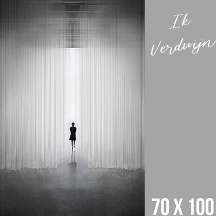 Allernieuwste Canvas Schilderij Ik Verdwijn Minimalistisch - Minimal Art - Zwart Wit Grijs - 70 x 100 cm