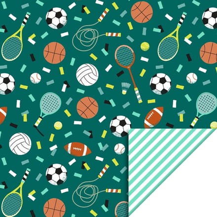 Cadeaupapier 70x300 cm - Sports - Stripe Mint