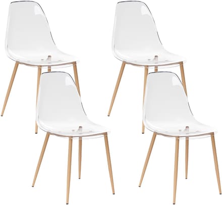 TAKILMA - Set van 4 stoelen - Transparant - Synthetisch materiaal