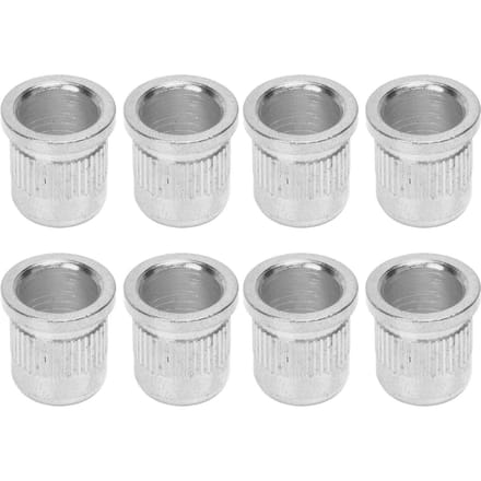 8 PIÈCES Embout de Corde de Guitare Alliage Compact Boucle Basse Traversante pour Remplacement Noir argenté