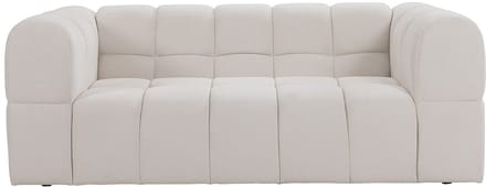 Vente-unique Tweezitsbank in getextureerde stof - Beige RIMALO