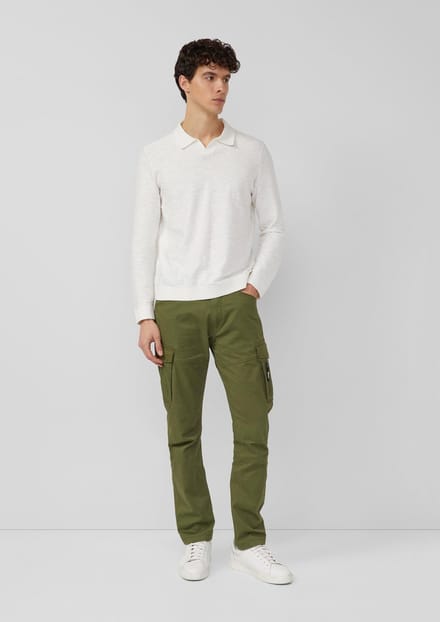 Cargo broek rechte been regular fit in gemengd katoen met zakken s.Oliver
