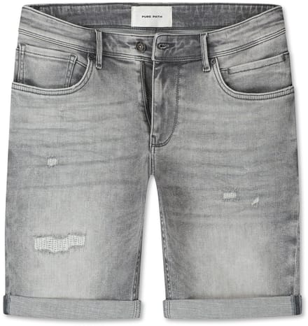 Pure Path The Steve Skinny Fit Shorts Denim Light Grey (W1473 - 85)