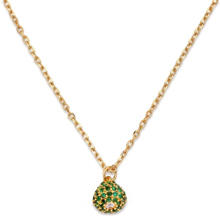 Mediterranean | 14K vergulde ketting met smaragdgroene pavé zirkonia hanger