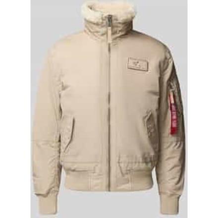 Bomberjack met ritssluiting en labelpatch