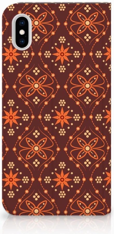 Apple iPhone Xs Max Hoesje met Magneet Batik Brown