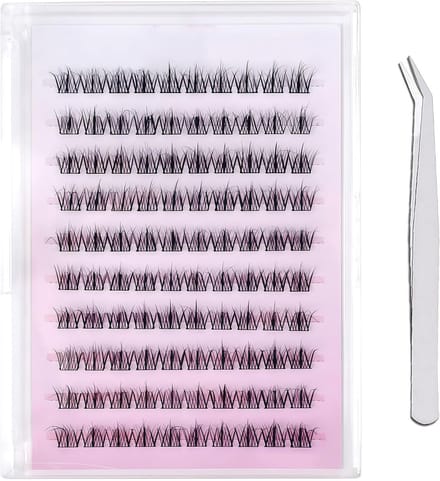 Self Adhesive Eyelashes with Tweezers - 10 Rows Soft Wispy False Eyelashes - DIY Natural 60D Flare Extensions Kit zonder Lijm Nodig