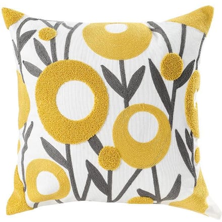 Serviette brodée Housse de coussin Fleur Lin Simple Canapé Tête de lit Taie d'oreiller Housse de coussin de bureau 45x45cm 45x45cm