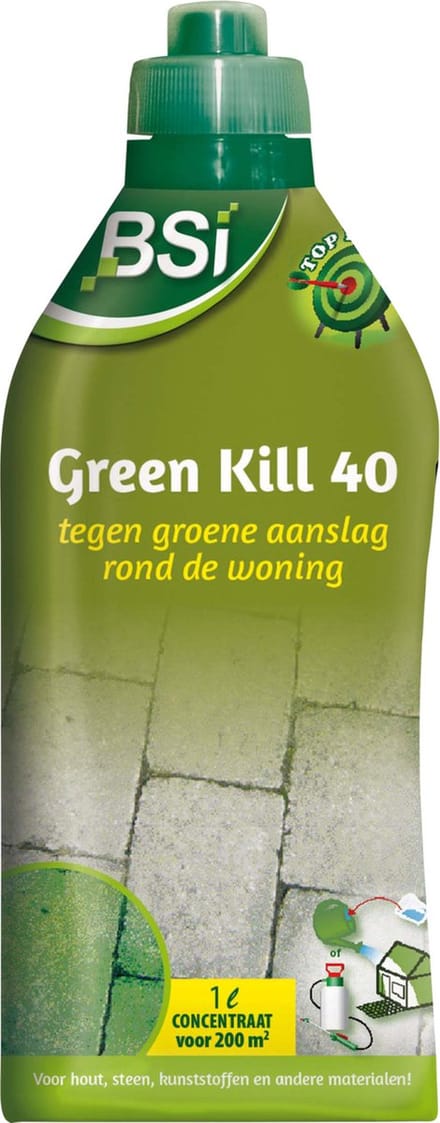 BSI - Green Kill 40 - Tegen groene aanslag rond de woning - 1 L voor 200 m²