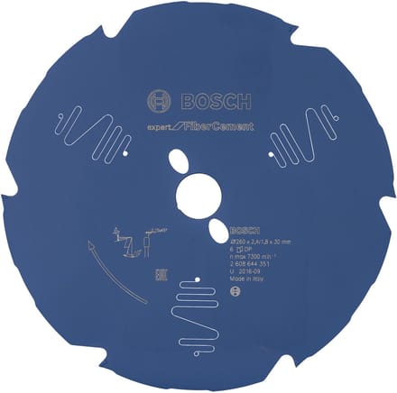 Bosch RUNDSAVKL 260X30X2.4MM 6T EXP FIBER CEME