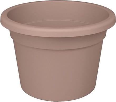 Bloempot Rond Premium 22cm + Bodemgaten POEDERBRUIN Nicoli / 5 STUKS ! /
