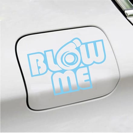 Bumpersticker - Blow Me - 10,1 X 14,8 - Licht Blauw