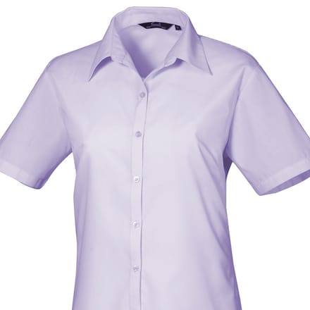 Premier Popeline blouse met korte mouwen / Gewoon werkoverhemd (Lila)