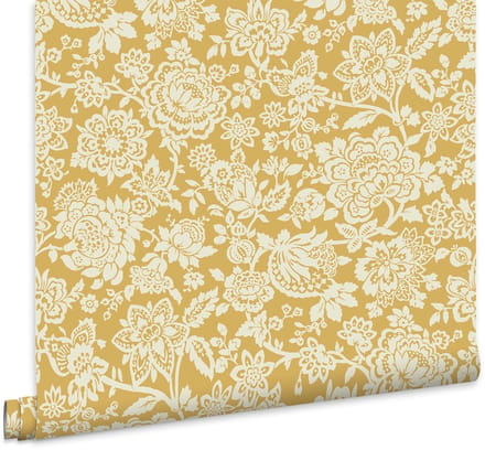 Laura Ashley Trailing Laurissa Behang - Bloemen - 10mx52cm - Geel