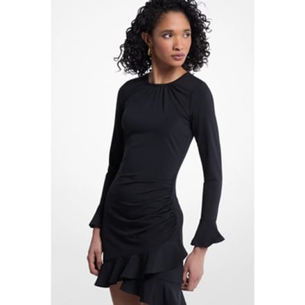 Korte Jurk MICHAEL Michael Kors Mt683j5h6j Ruched Ruffle Hem Dress
