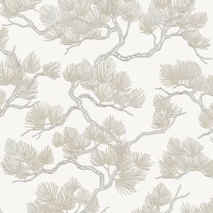 DUTCH WALLCOVERINGS Behang Pine Tree wit