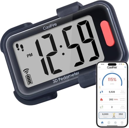 Stappenteller met Clip - Activiteitstracker - Fitness Doelen - 3D Tri-Axis Sensor - Groot Display - Zwart