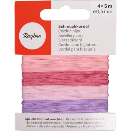 Sieraadkoord, 0,5 mm - Rosé-Mix