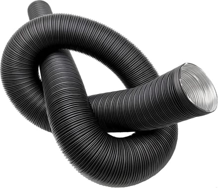 Zwarte Flexibele Aluminium Afvoerslang 150 mm Diameter - 2,5 Meter Lang
