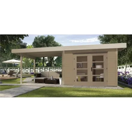 Weka Tuinhuis Met Overkapping 126 Type B Gr1 240x645cm