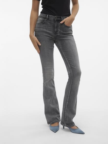 Vero Moda Jeans Vmflash Mr Flared Jeans Li213 Ga No 10303196 Medium Grey Denim Dames Maat - W32 X L30