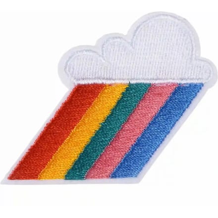 Regenboog strijkbare textiel patch Rex London