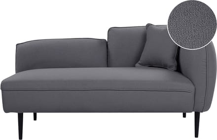 BELIANI CHEVANNES - Chaise longue - Donkergrijs - Bouclé