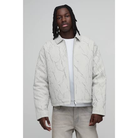 Gekreukt Getextureerd Harrington Jack | White | Size Large